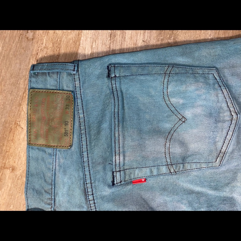 Aquamarine Washed Levi's 501 93’ Straight Leg Jeans